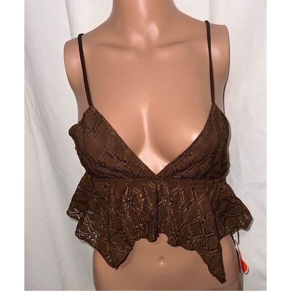 NEW WITH TAGS CIDER Hollow Out V-neck Lace Tank Top XS - Picture 1 of 5